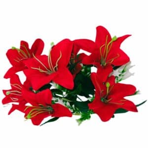 Bukiet sztucznych czerwonych lilii
