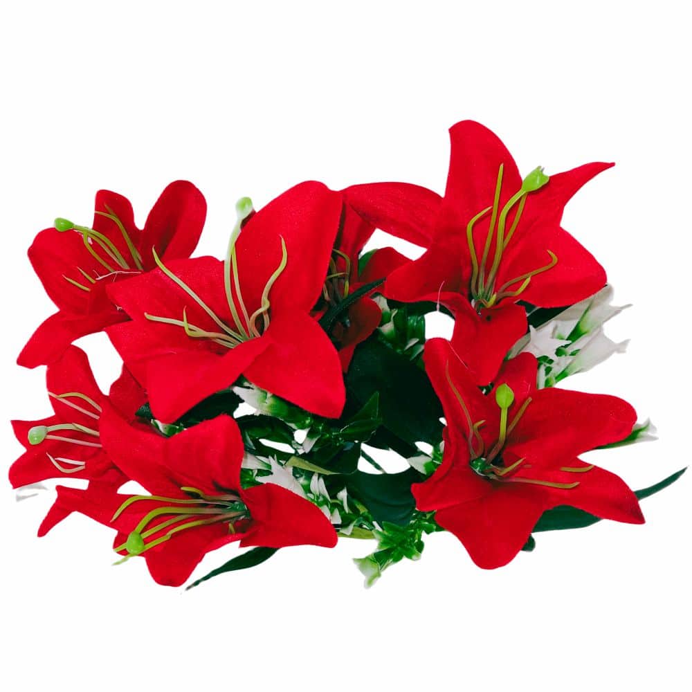 Bukiet sztucznych czerwonych lilii